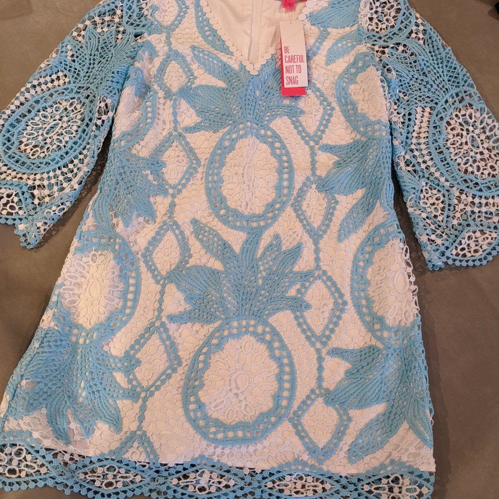 NWT Lilly Pulitzer Blue Lottie Romper - Size 2 - Picture 4 of 5